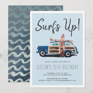 Festa de Surf de Verão   Convite de Carro Antigo