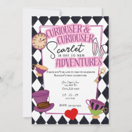 Festa de Tea de Wonderland para Convite à Graduaçã
