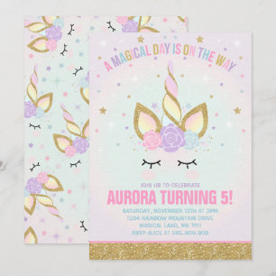 Festa de Unicórnio Mágico - Convite de Aniversá