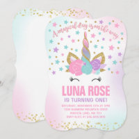 Festa de Unicórnio Mágico - Convite de Aniversário