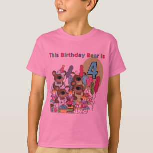 Festa de Urso de Teddy 4º Aniversário Camisetas e