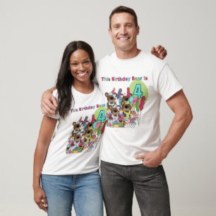 Festa de Urso de Teddy 4º Aniversário Camisetas e 