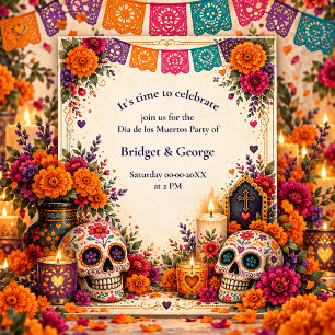 Festa de Watercolor Dia de los Muertos 