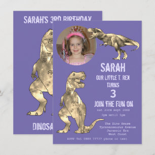 Festa do Dinossauro Menina T Rex 3º Aniversário Ro