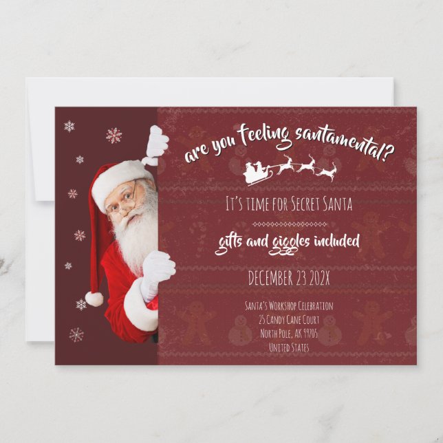 Festa do Papai Noel Secreto – Convite de Presentes (Frente)
