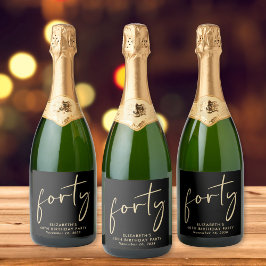 Festa Dourada de aniversário de 40 anos Chic Black