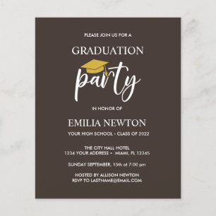 Festa Dourada de Tassel Boné de formatura marrom