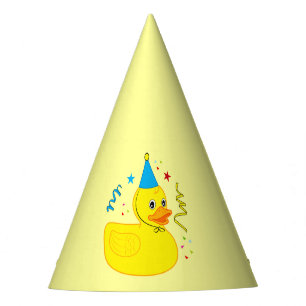 Festa Ducky de borracha no chapéu do aniversário