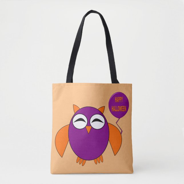 Festa Feliz de Halloween Coruja Tote Bag (Frente)