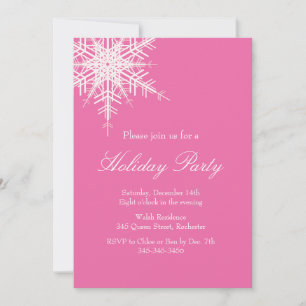 Festa Feriada Offset Snowy Fuchsia Convite