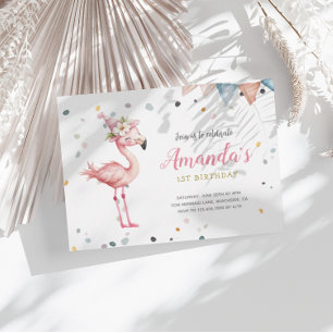 Festa Flamingo, Animais Rosa, Convite de Aniversár