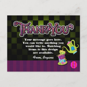 FESTA MAD TEA Wonderland Cartões de agradecimentos