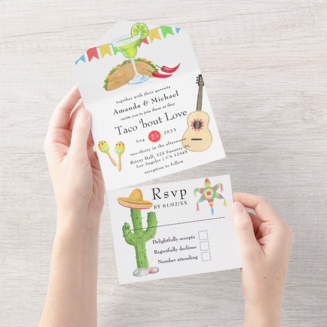 Festa Mexicana Taco Casamento/ Chá de Casal (Aba destacável)