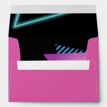 Festa Neon dos Anos 80 Envelope Editável Tema de f