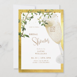 Festa no Convite para Chá de panela de Champagne d