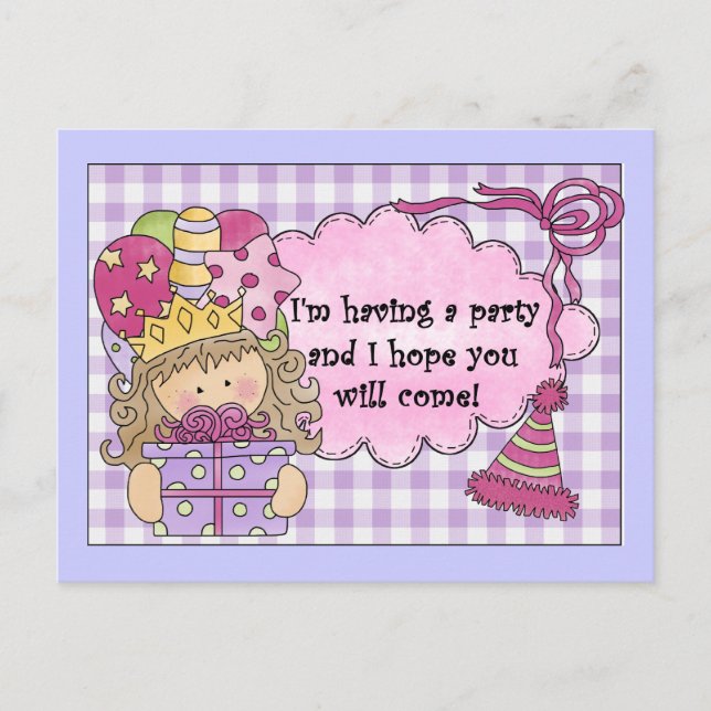 Festa Princesa Convite de Aniversário (Frente)