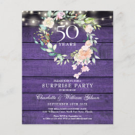 Festa Surpresa de Orçamento 50º Aniversário Rústic