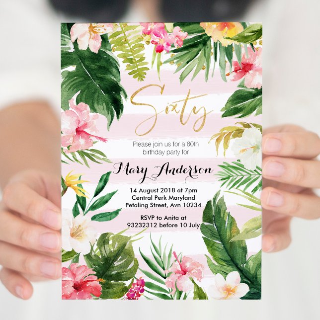 Festa tropical 460º Convite de Aniversário (Criador carregado)