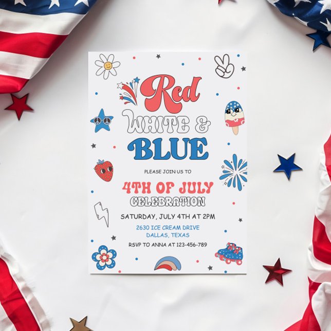 Festa Vermelho Branco e Azul, Convite para Festa n (Criador carregado)