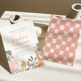 Festas Animais Zoo Convite de Aniversário Safari