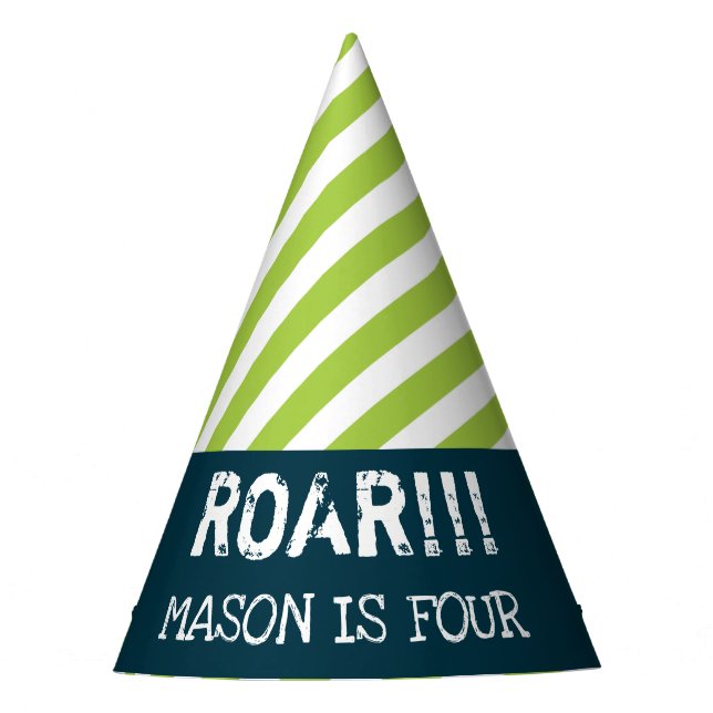 Festas de aniversário Dinossauros Chapéus Verdes (Frente)