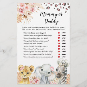 Festas de Boho Safari Rosa Mamãe ou Pai