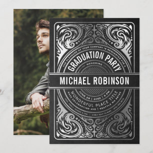 Festas de formatura Convites Foto de Silver Foil