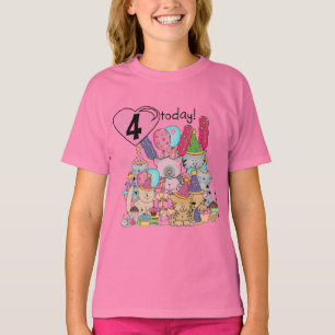 Festas Kittens 4º Aniversário T-shirts e presentes