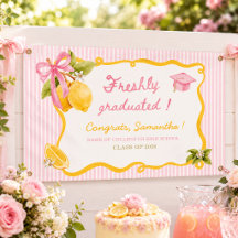 Feste de formatura laço rosa limão recém-graduado
