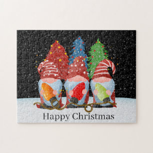 festiva quebra-cabeça dos gnomos do Natal