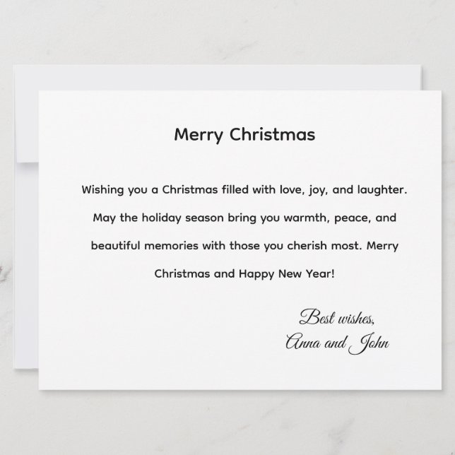 Festive Christmas Tree Holiday Greeting Card (Verso)