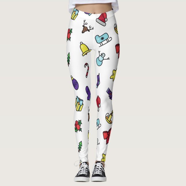 Festive Holiday Christmas Leggings Pants for Women (Frente)