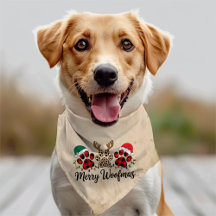 Festive Merry Christmas Dog Bandana