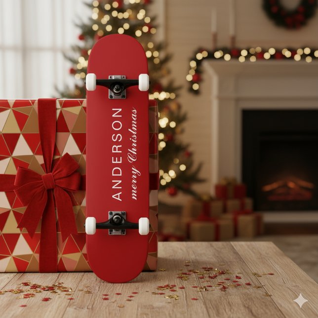 Festive Merry Christmas Skateboard for Holiday Fun (Festive Merry Christmas Skateboard for Holiday Fun)