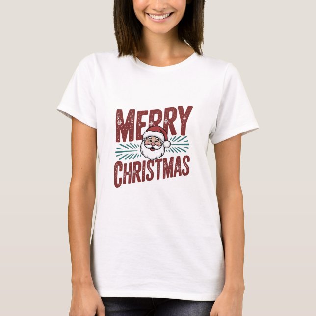 Festive Merry Christmas T-Shirt for Holiday Cheer (Frente)