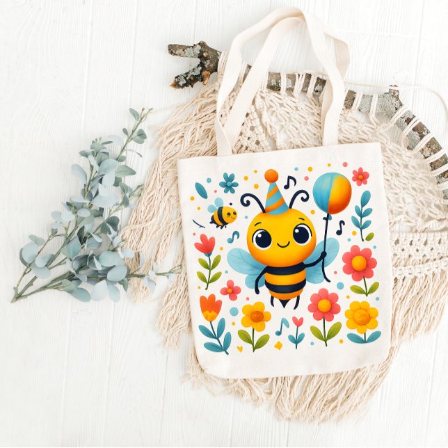 Festive Party Bee Tote Bag (Criador carregado)