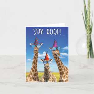 Festividades 1 Cartão de Aniversário Adorável - Girafas Legal