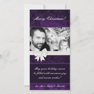 Festividades 4x8 Arco Floral Roxo Ribbo FOTO Cartão de Natal