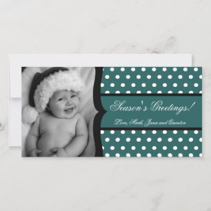 Festividades 4x8 Frame White Polka Frame PHOTO - Cartão de Nat