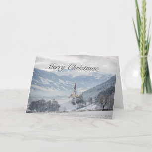 Festividades A Igreja no cartão de natal da neve
