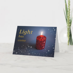 Festividades A luz chegou ao cartão cristão de Natal