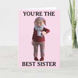 FESTIVIDADES A MELHOR IRMÃ DE ANIVERSÁRIO GNOME DE CARTÃO EL
