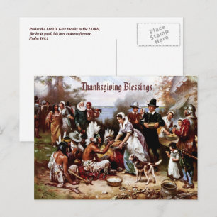 Festividades Abençoações de Ação de Graças. Cartão postal perso