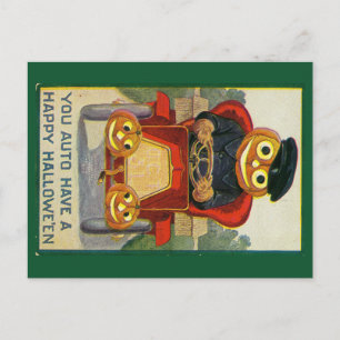 Festividades Abóbora de Halloween engraçada em cartão postal de
