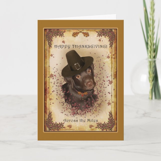 Festividades Ação de Graças de Cão através do Cartão de Saudaçã (Frente)