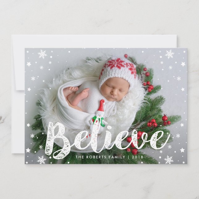 Festividades ACREDITAR | Cartão de natal de bebê bonito (Frente)