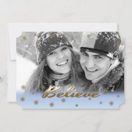 Festividades Acredite. Cartão plano de Natal personalizado