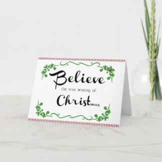 Festividades Acredite o cartão de Natal religioso cristão
