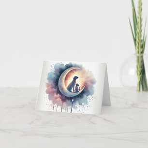 Festividades Adeus Lua - Cartão de condolências de Perda de Pet