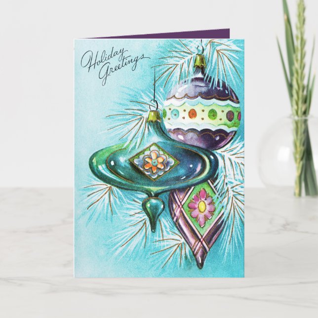 Festividades adicionar cartão de natal das lâmpadas de retro Vi (Frente)